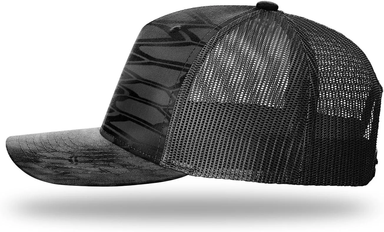 Richardson 112FP Five Panel Trucker Snapback Hat Bundle with Cap Catcher