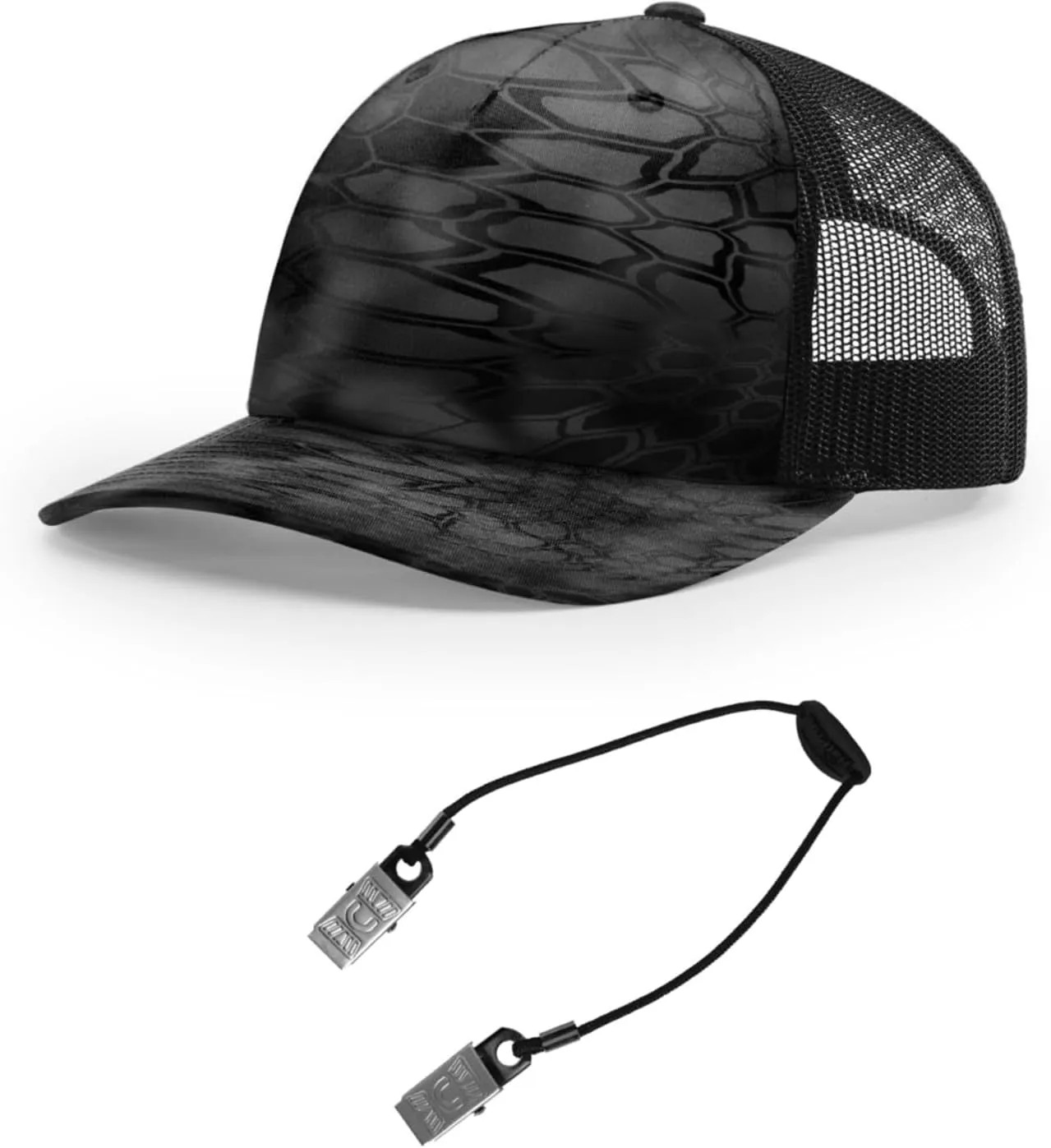 Richardson 112FP Five Panel Trucker Snapback Hat Bundle with Cap Catcher