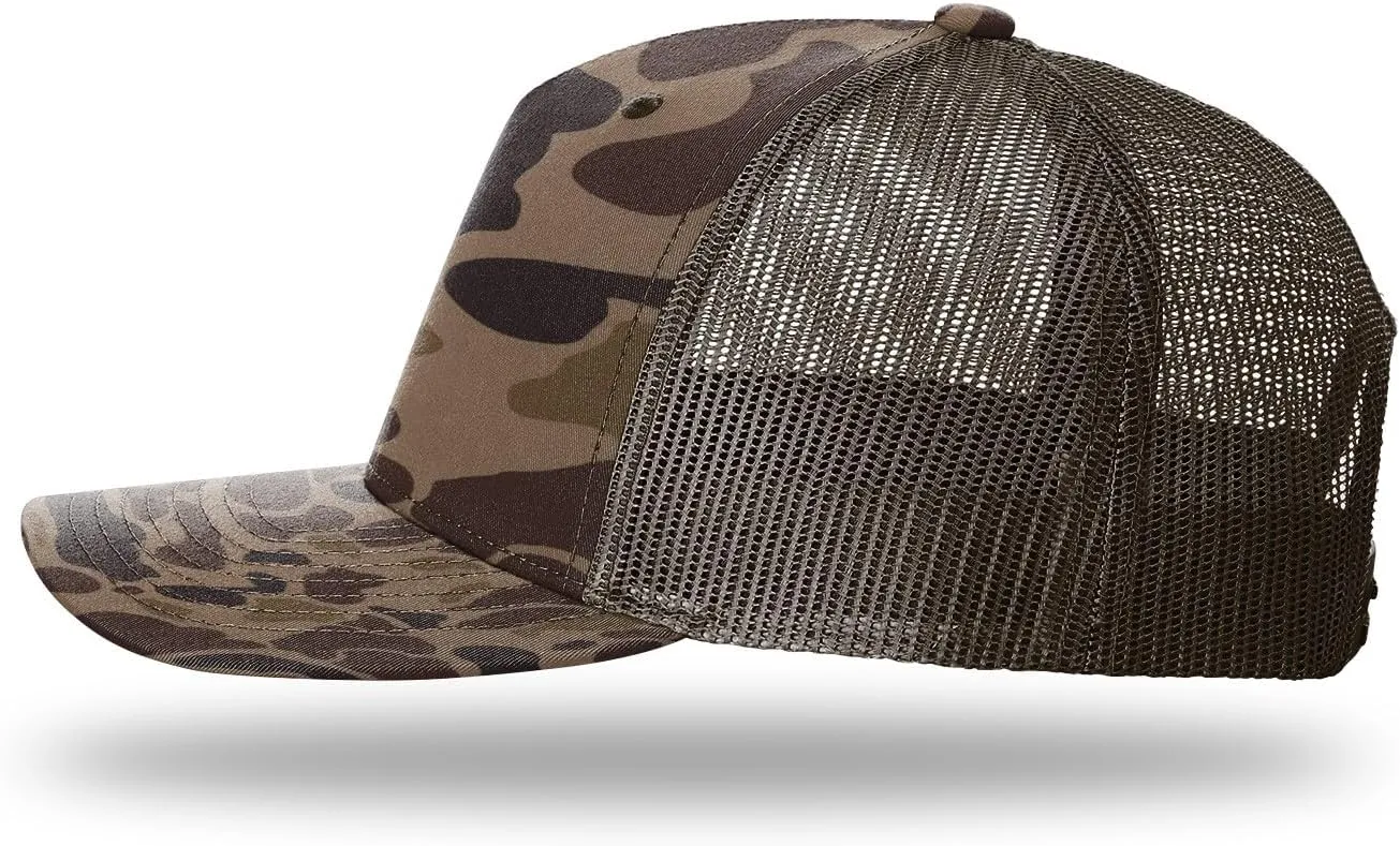 Richardson 112FP Five Panel Trucker Snapback Hat Bundle with Cap Catcher