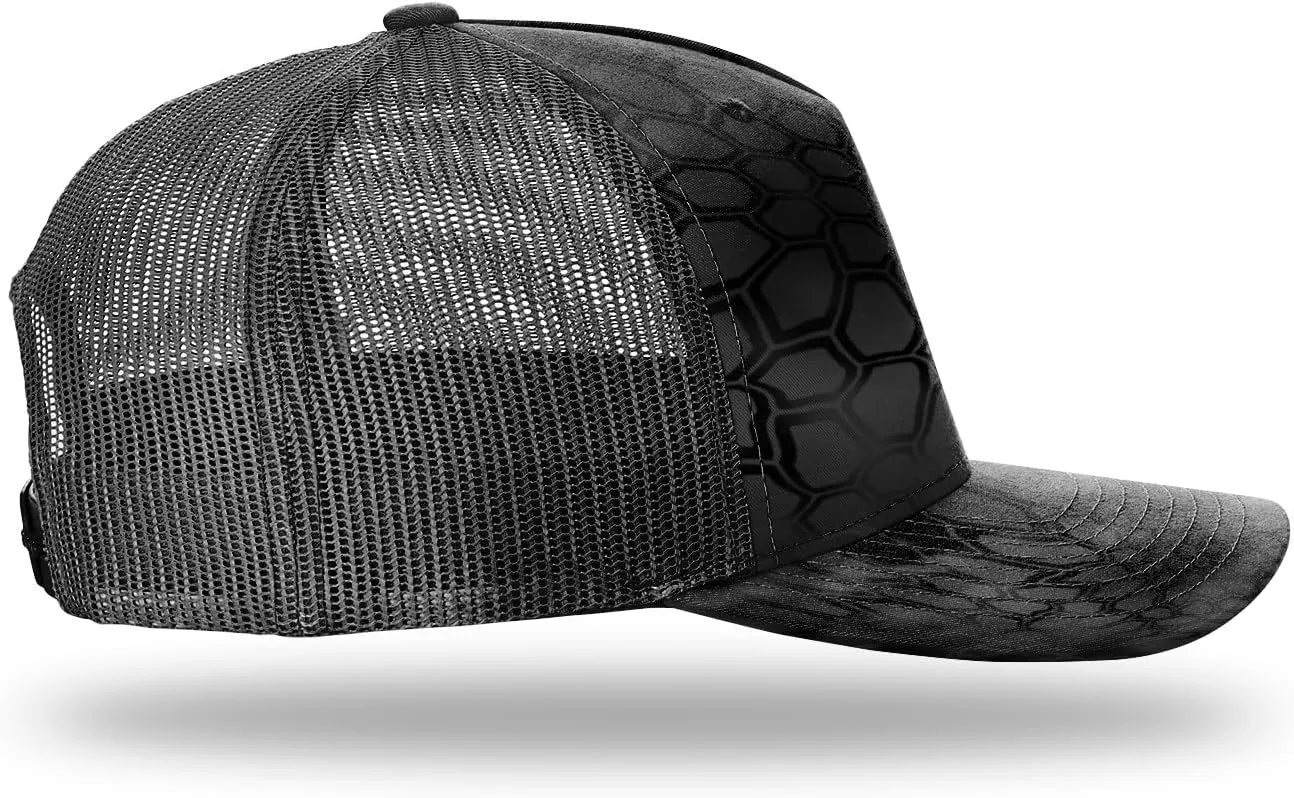 Richardson 112FP Five Panel Trucker Snapback Hat Bundle with Cap Catcher