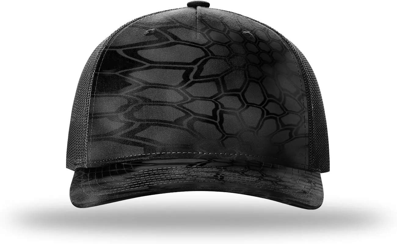 Richardson 112FP Five Panel Trucker Snapback Hat Bundle with Cap Catcher