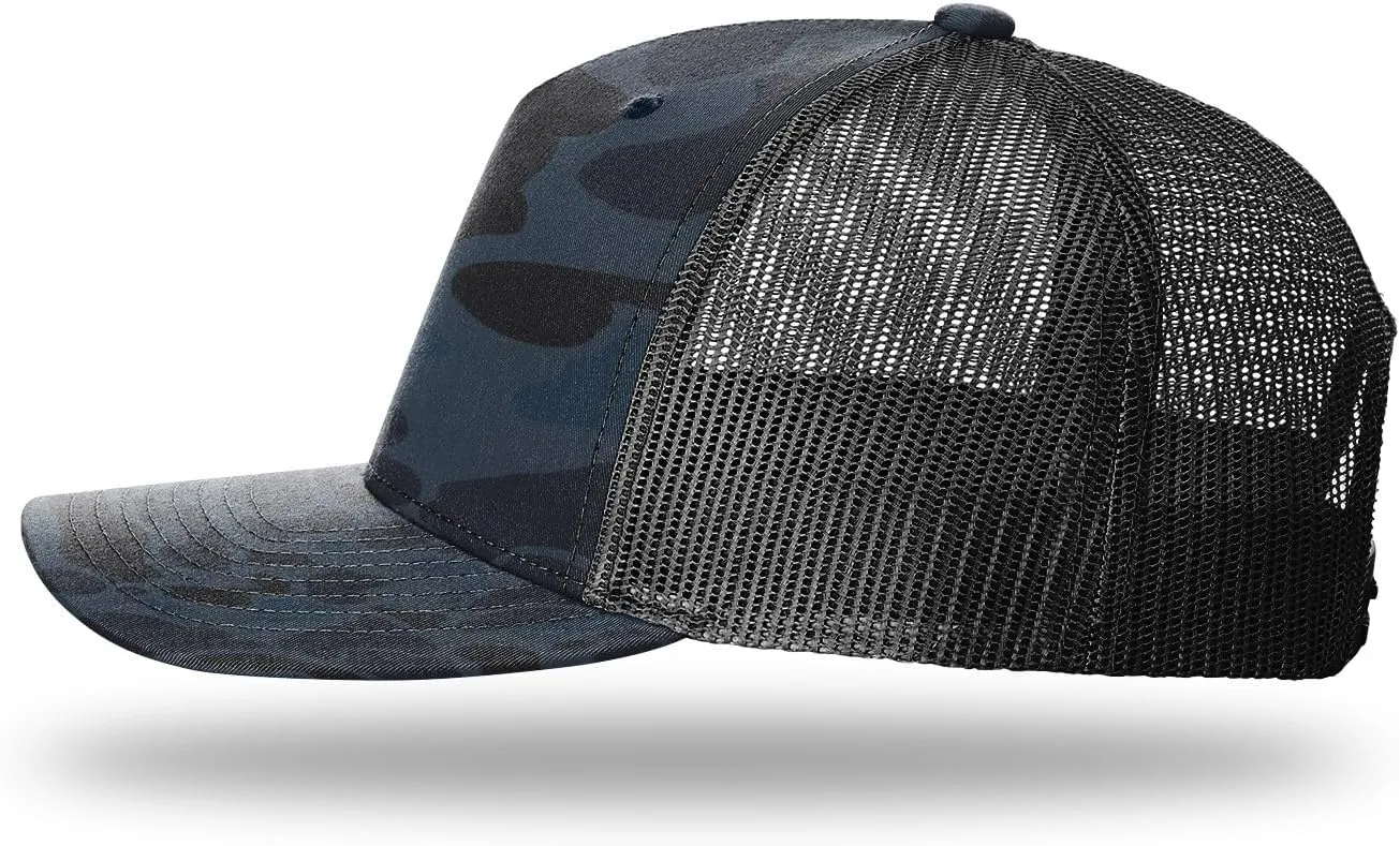 Richardson 112FP Five Panel Trucker Snapback Hat Bundle with Cap Catcher