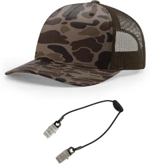 Richardson 112FP Five Panel Trucker Snapback Hat Bundle with Cap Catcher