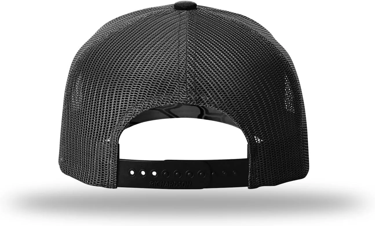 Richardson 112FP Five Panel Trucker Snapback Hat Bundle with Cap Catcher