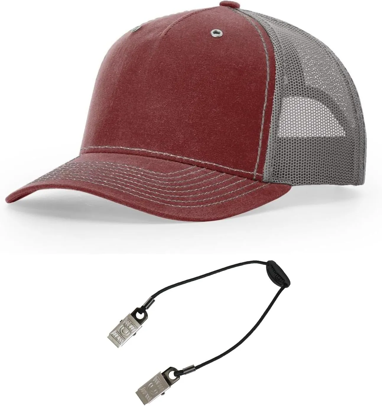 Richardson 112WH Hawthorne Rugged Waxed-Cotton Trucker Hat Bundle with THP Cap Catcher