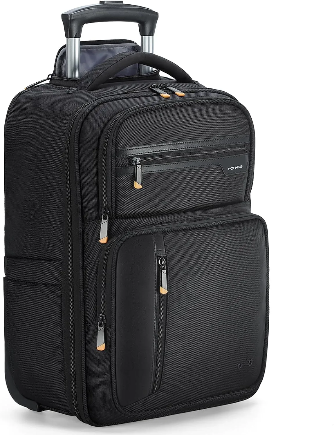 Rolling Backpack - 17 inch Laptop Backpack for Adults with Wheels Flight Approved Water Resistant Carry on Wheeled Backpacks for Travel Trip Business College Commute Black