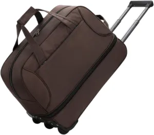 Rolling Duffel Bag with Wheels Oxford for Outdoors, Brown