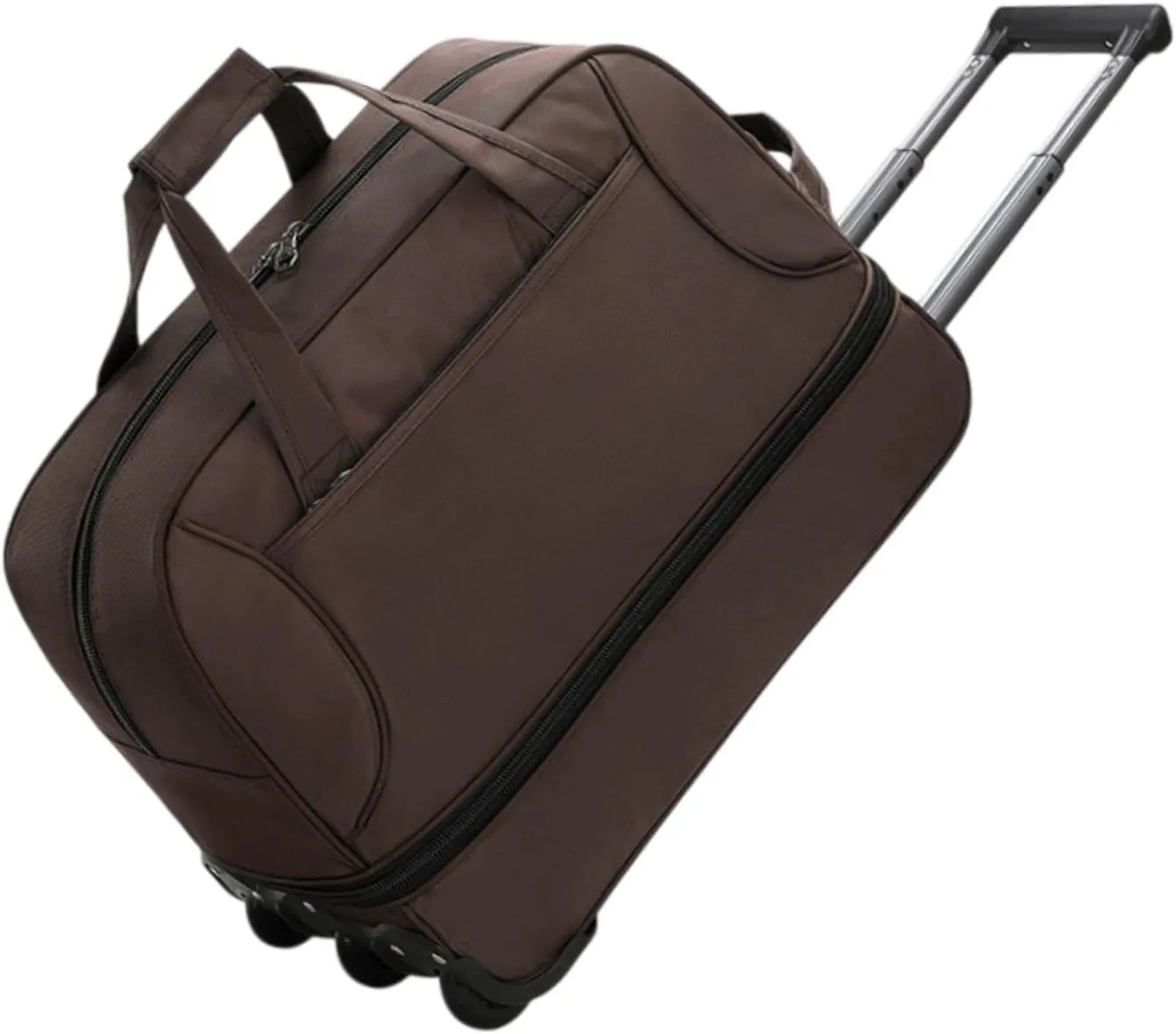 Rolling Duffel Bag with Wheels Oxford for Outdoors, Brown