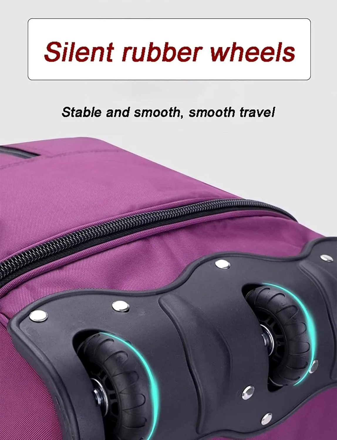 Rolling Duffle Bag, Wheeled Duffle Bag Large Capacity Foldable Travel Luggage with Telescopic Handle, Waterproof Overnight Bag for Travel, Gym, Yoga(Brown,Medium)