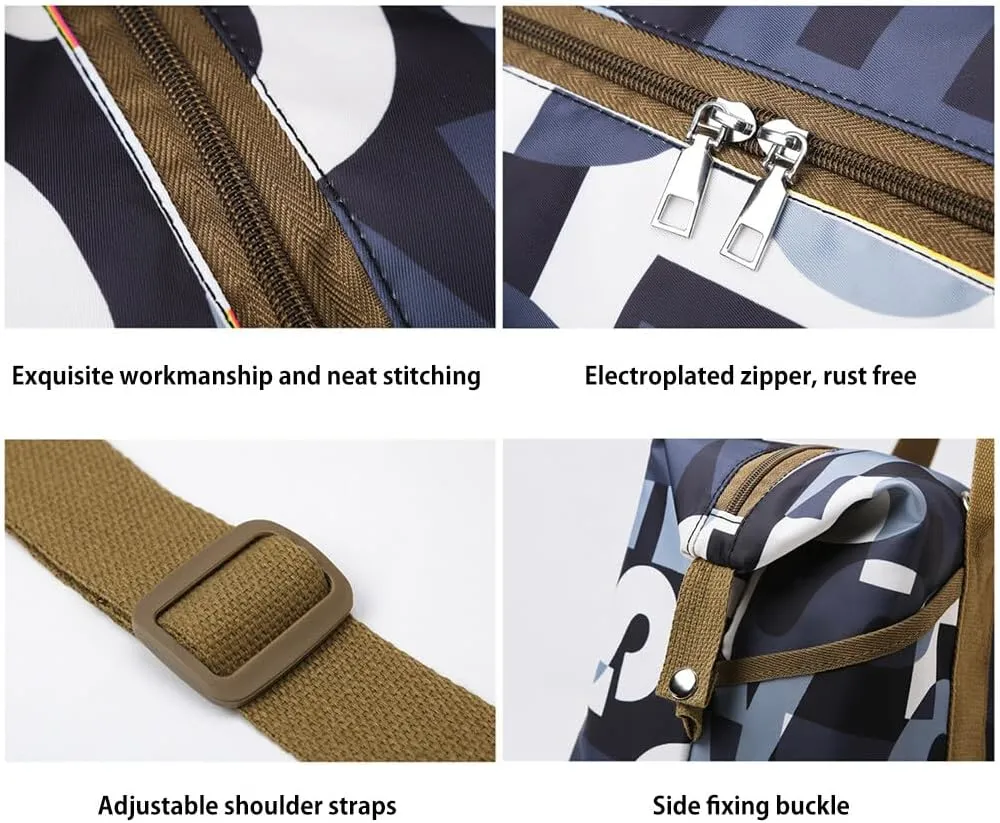 Rolling Duffle Bag with Wheels Foldable Luggage Bag Expandable Carry on Bag with Detachable Casters Dry Wet Separation Duffle Bag for Women & Men