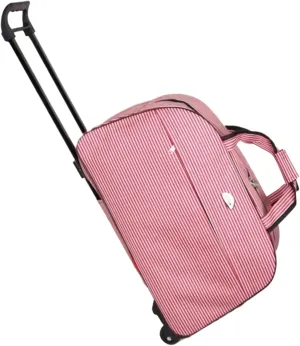 Rolling Duffle Bag with Wheels Large Capacity Wheeled Duffel Bag Waterproof Duffle with Wheels and Handle Carry On Weekender Fashion Travel Bags for Women & Men, Red & White Stripe