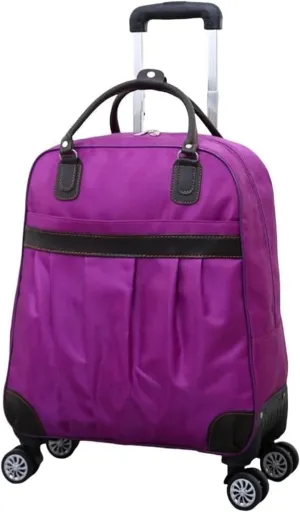 Rolling Duffle Bag With Wheels,Travel Luggage Bag ，Tote Bags For Men And Women Carry-on Luggage，Weekender Overnight Bag For Travel, Business Trips(Purple,Small)