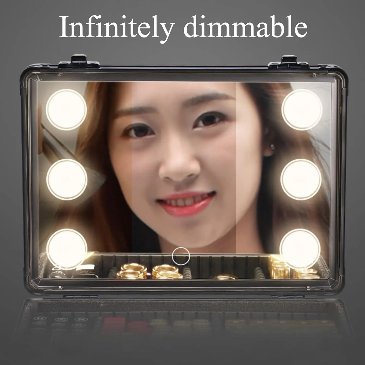 Rolling Makeup Case Professional Makeup Train Case Makeup Artist Travel Organizer, Three-tone Lighting, Adjustable Divider Design, Makeup Case Professional Makeup Case Omni-Directional Wheels ( Color
