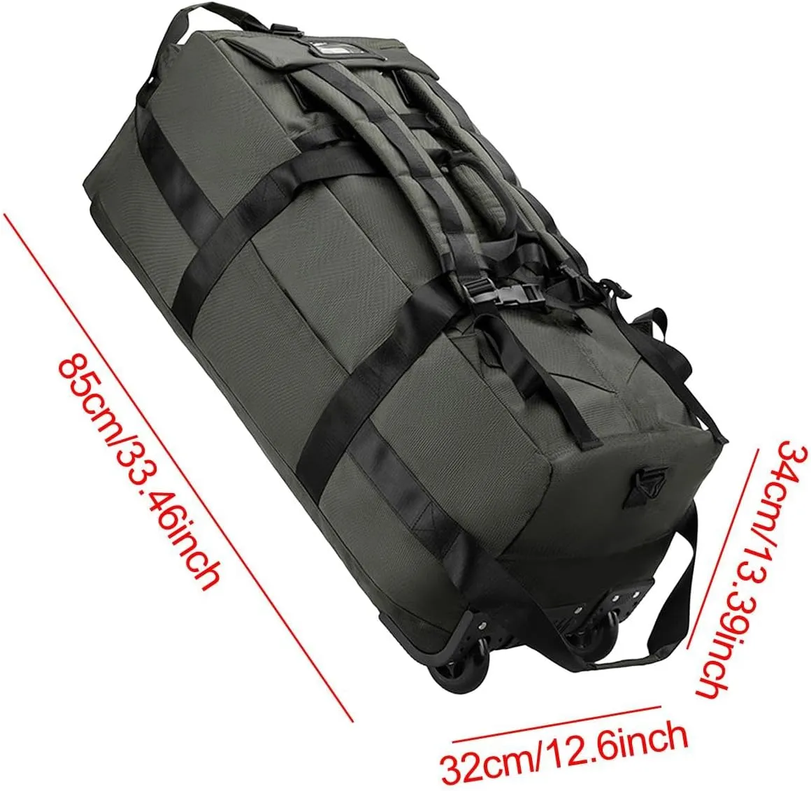Rolling Trolley Bag with Wheels for Travel And Outdoor Activities, Green