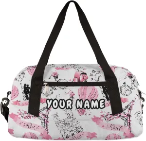 Romantic Paris Eiffel Tower Personalized Kids Duffel Bag for Girls Boys, Tower Debris Custom Name Dance Bag Overnight Small Duffel Bag Carry On Sports Travel Bag for School Practice Gymnastics Ballet