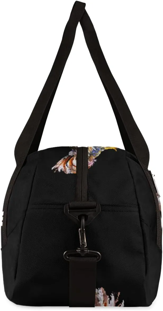 Rooster Pattern Personalized Kids Duffel Bag for Girls Boys, Rooster Debris Custom Name Dance Bag Overnight Small Duffel Bag Carry On Weekend Sports Travel Bag for School Practice Gymnastics Ballet