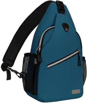 Rope Sling Backpack (Up to 13 Inch), Multipurpose Crossbody Chest One Shoulder Outdoor Travel Hiking Daypack