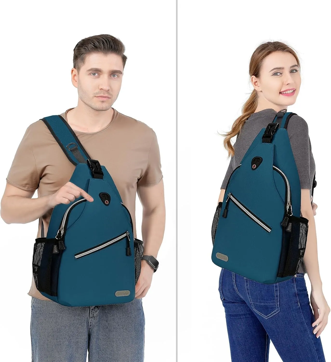 Rope Sling Backpack (Up to 13 Inch), Multipurpose Crossbody Chest One Shoulder Outdoor Travel Hiking Daypack