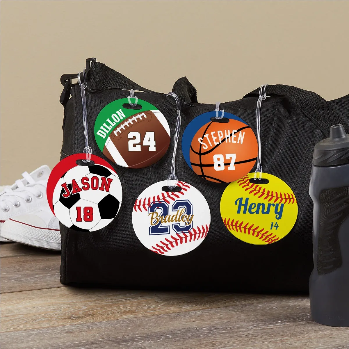 Round Sports Bag Tag For Him