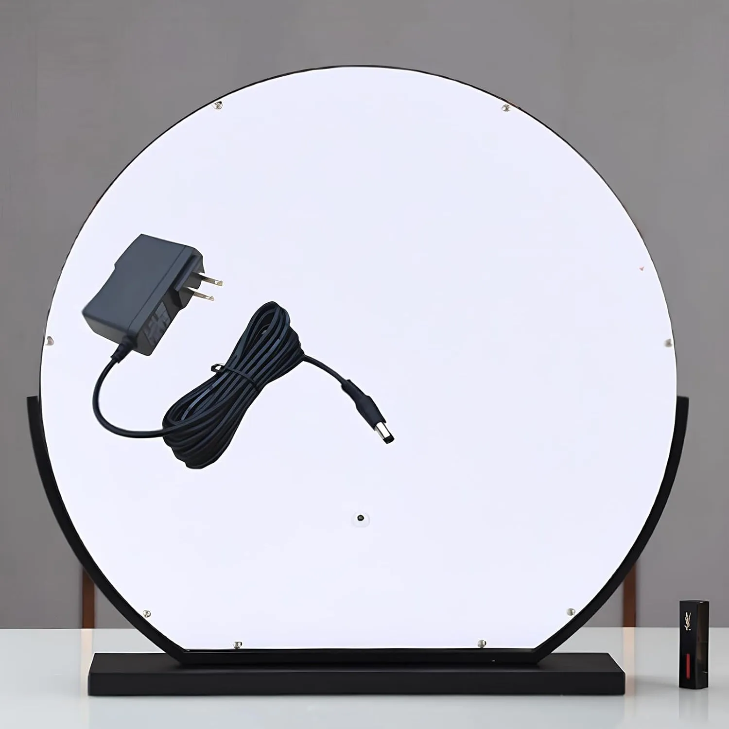 Round Vanity Mirror with Dimmable Bulbs, Lighted Hollywood Makeup Mirror with Touch Control, Metal Frame, 3 Color Lighting Modes, 360°Rotation(White,40cm/15.7in)