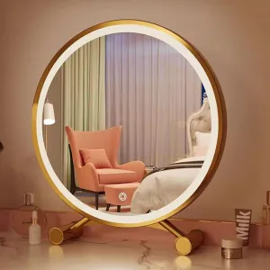 Round Vanity Mirror with Lights, Makeup Mirror with Lights, Light Up Mirror with Smart Touch 3 Colors Dimmable, for Bedroom, Dressing Room(30cm/11.8in)