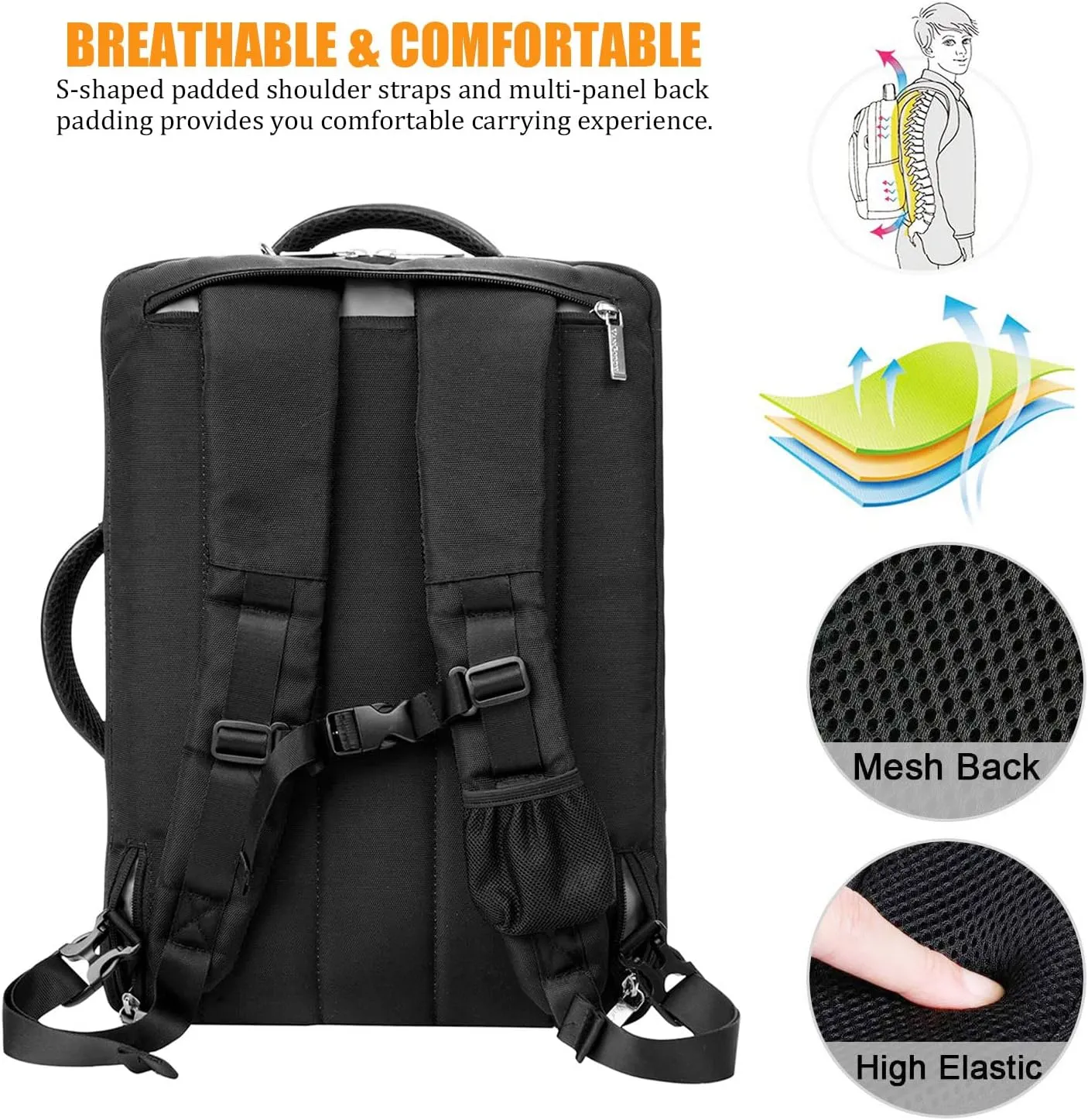 ROXIE Laptop Briefcase 13 13.3 13.5 14 Inch Travel Backpack Shoulder Bag for MacBook Pro 14, Surface Laptop/Book, Zenbook ThinkPad 14