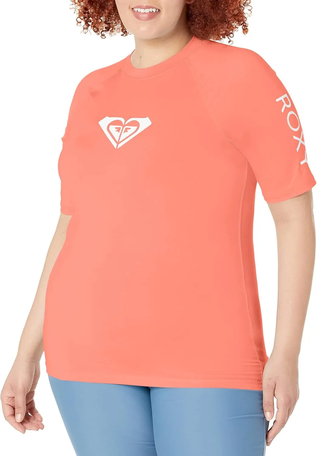 Roxy Women's Short Sleeve Rashguard – UPF 50 , Compression Fit, Surf, Hiking, Yoga, Quick-Dry
