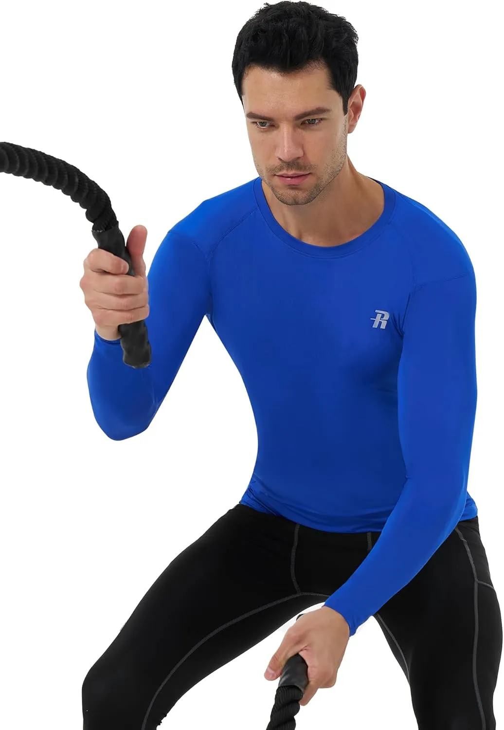 Runhit Long Sleeve Compression Shirts for Men, UPF 50  Men's Compression Shirts, Running Athletic Workout Base Layer