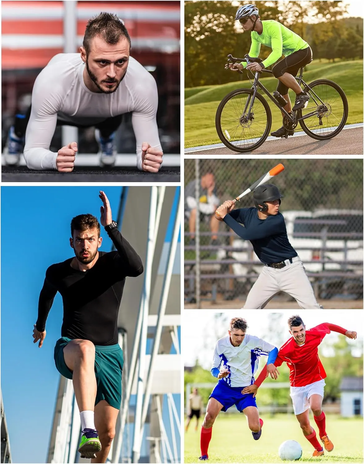 Runhit Long Sleeve Compression Shirts for Men, UPF 50  Men's Compression Shirts, Running Athletic Workout Base Layer