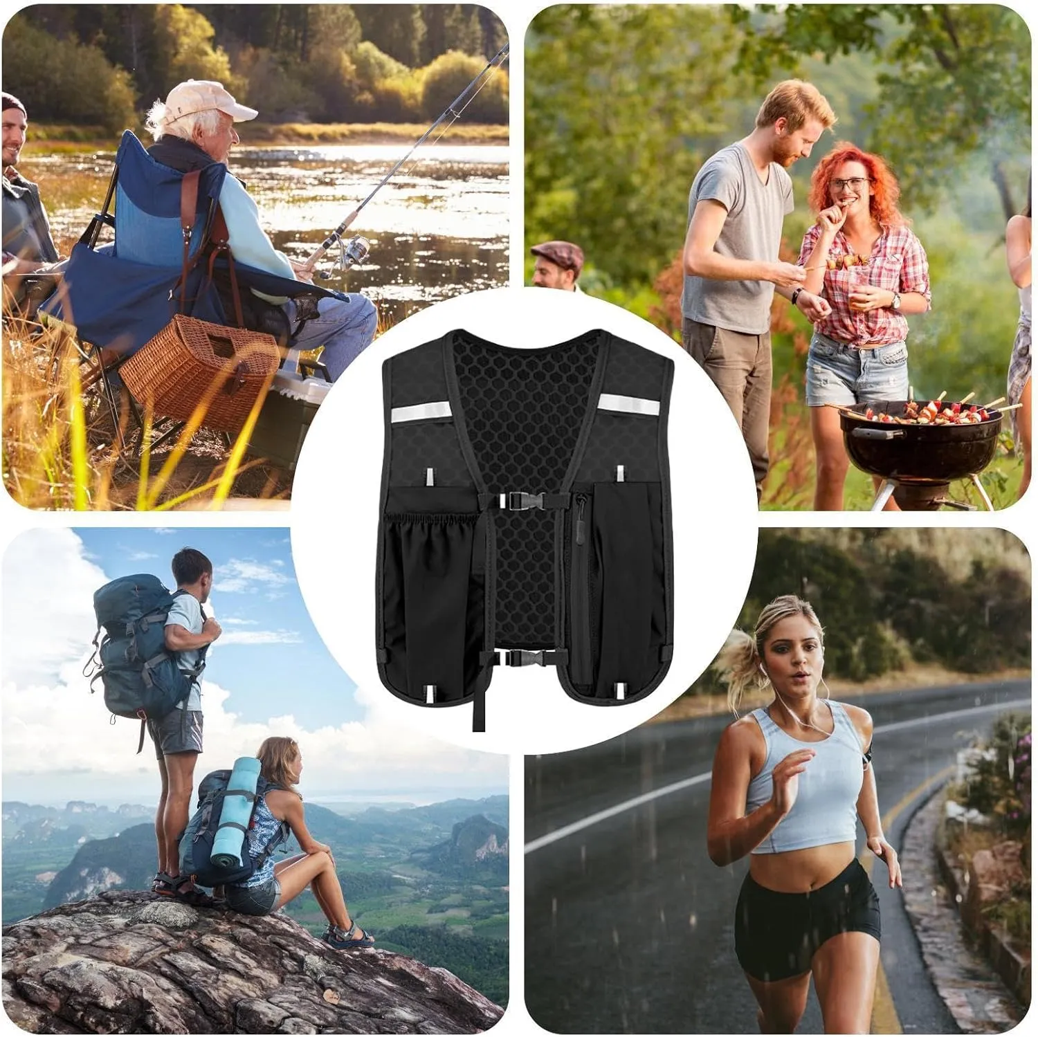 Running Hydration Vest - Lightweight Water Bladder Vest Pack with Phone Chest Pocket | Stable Running Gear for Women, Hiking marthon Race Trail Cycling Outdoor Camping Hydration Backpack