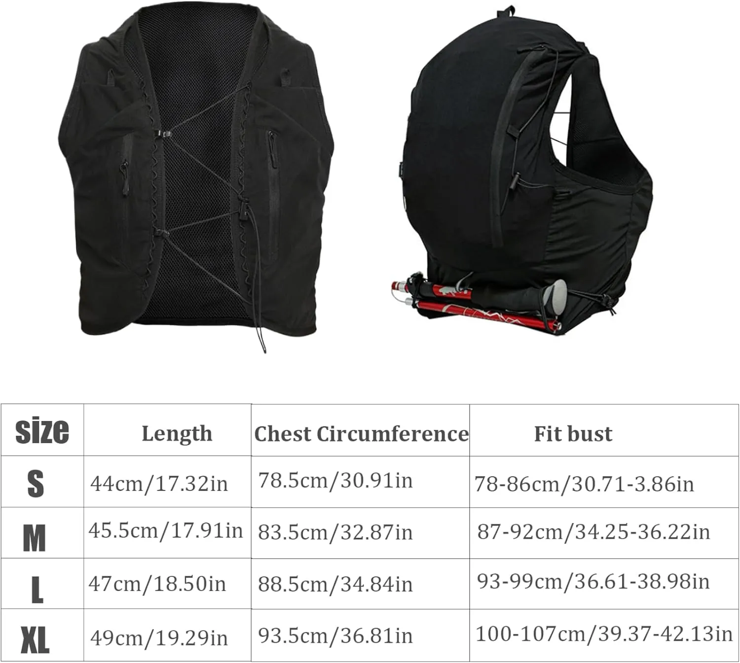 Running Vest, Running Hydration Vest with 12 Pockets, Multipurpose Hydration Pack, Hydration Backpack for Outdoor Biking Hiking