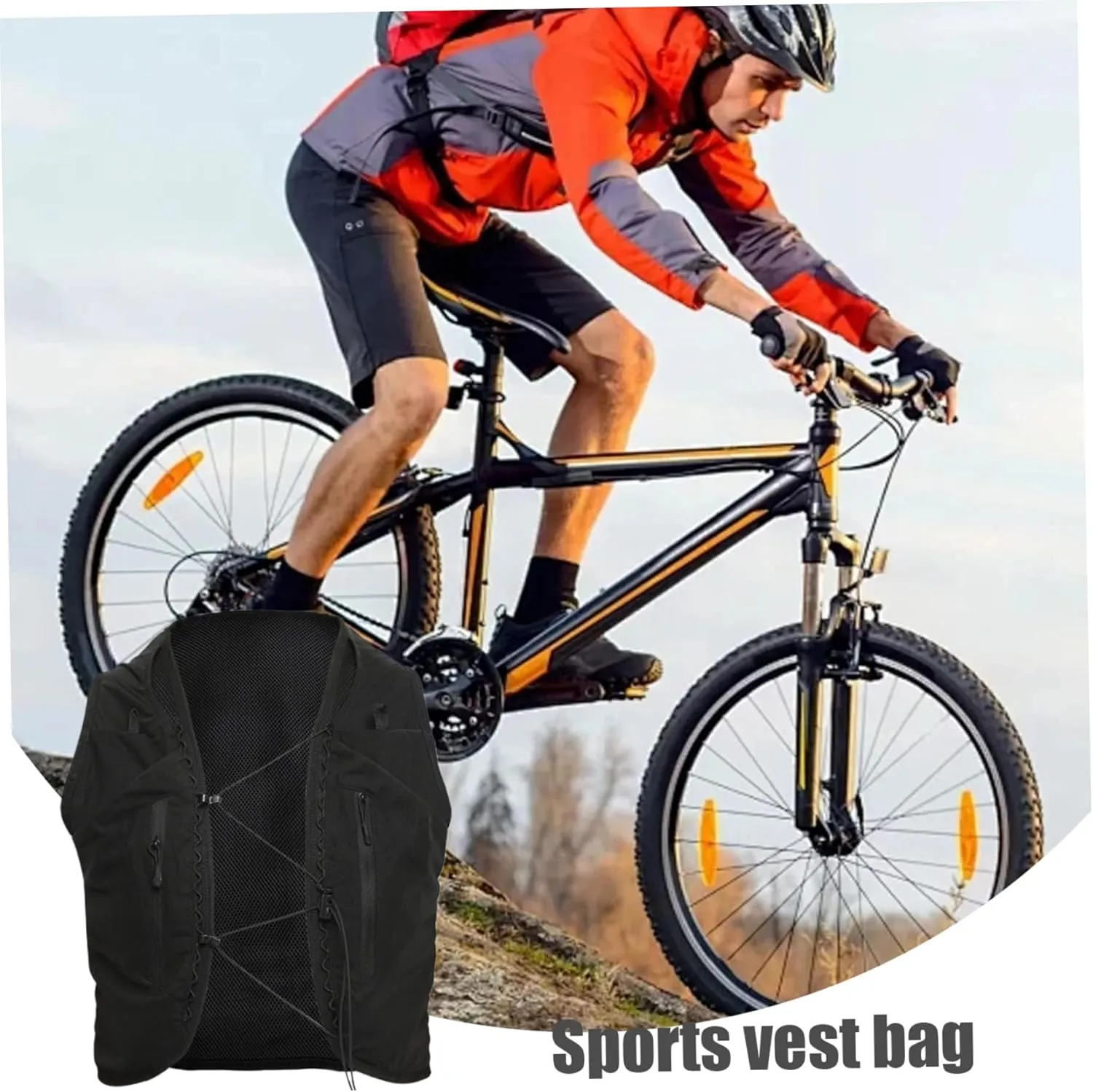 Running Vest, Running Hydration Vest with 12 Pockets, Multipurpose Hydration Pack, Hydration Backpack for Outdoor Biking Hiking