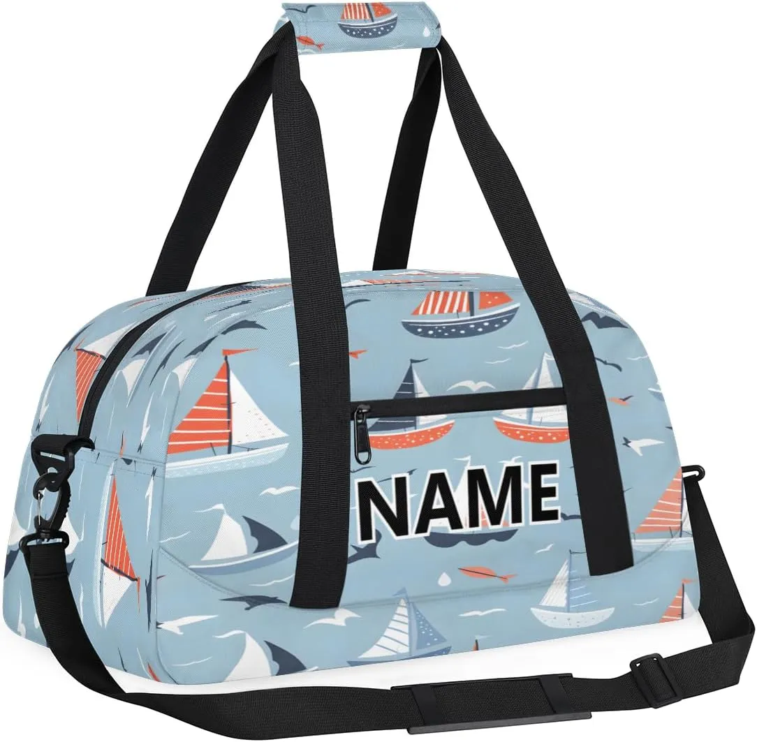 Sailing Mini Gym Bag 18 inch for Women Men Waterproof Custom Ocean Themed Travel Duffel Bag Carry On Overnight Tote Nurse Bag for Work Fitness Hiking