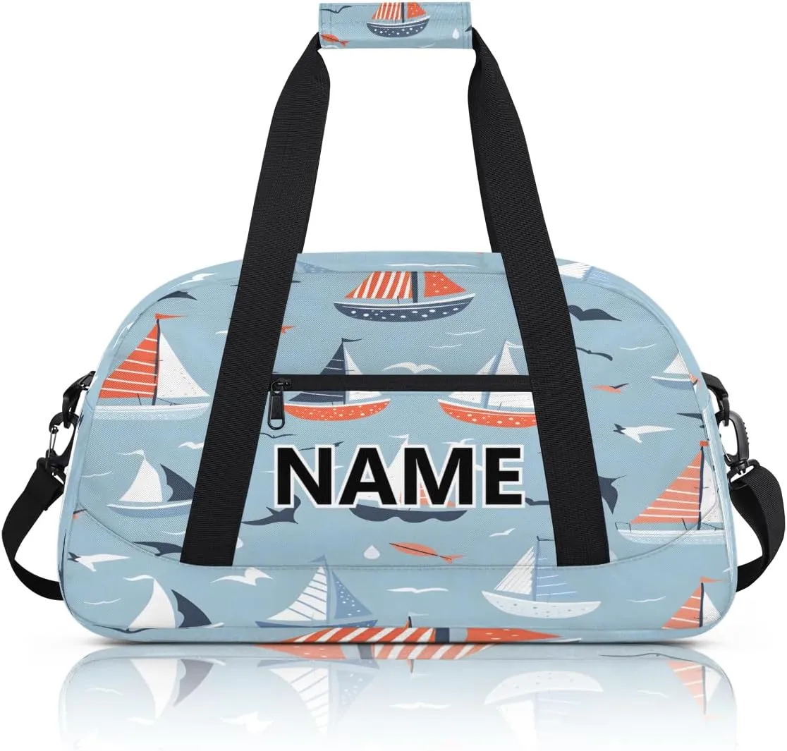 Sailing Mini Gym Bag 18 inch for Women Men Waterproof Custom Ocean Themed Travel Duffel Bag Carry On Overnight Tote Nurse Bag for Work Fitness Hiking