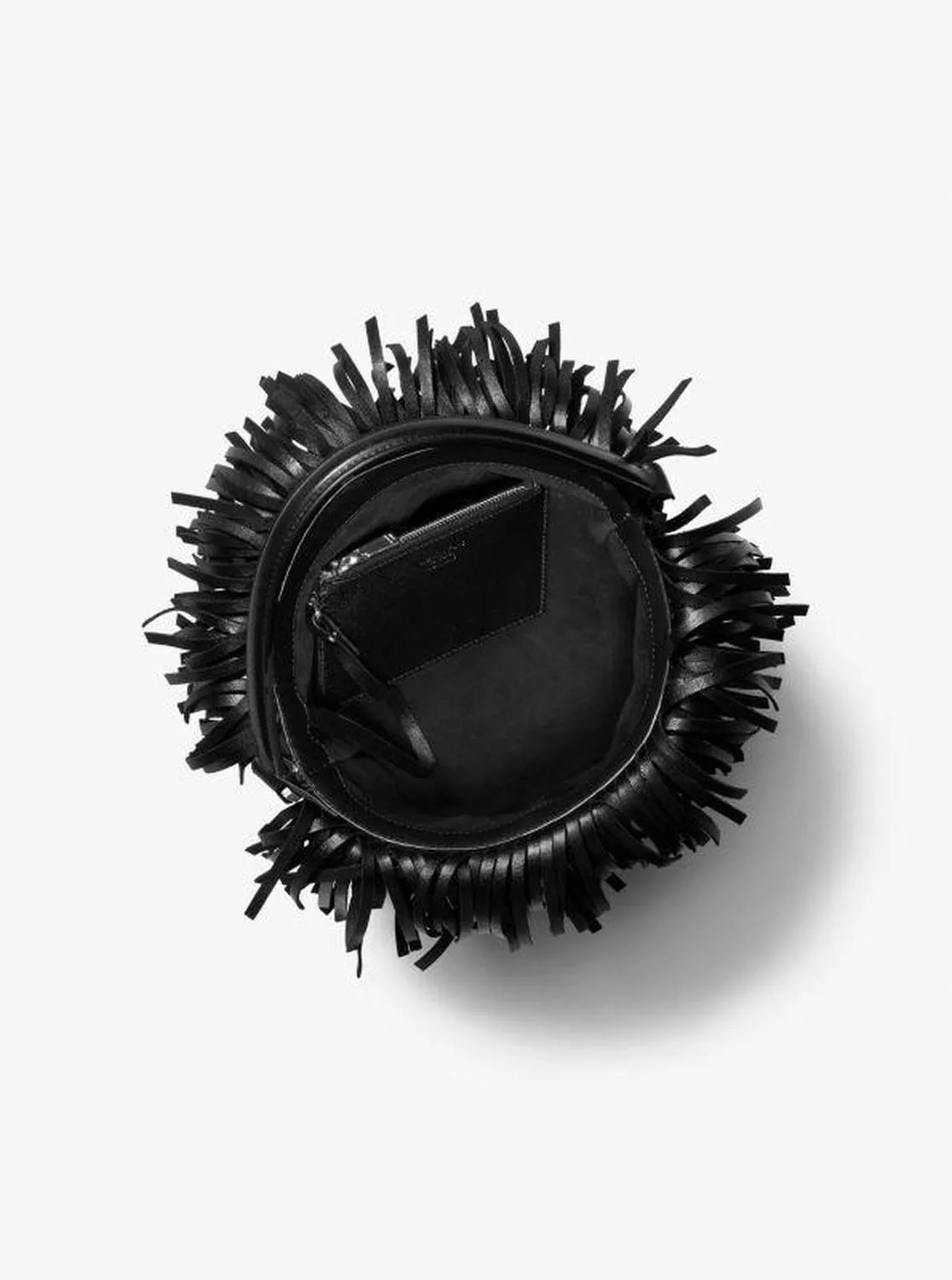 Salerno Fringed Woven Calf Leather Bucket Bag