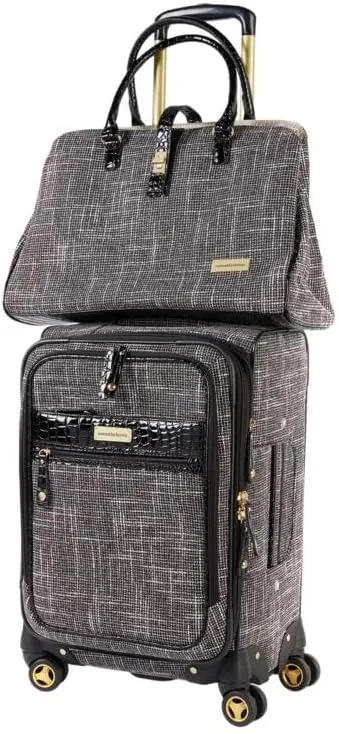 Samantha Brown Vintage 2-piece Tweed Luggage Set (Black)