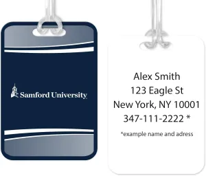 Samford University Travel Luggage ID Bag Tag for Suitcases Rectangle Plastic Tag Luggage Tag with Name Privacy Protection Travel Bag Labels (Samford University 7)