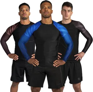 Sanabul Essential Long Sleeve Compression Training Rash Guard for MMA BJJ Wrestling Grappling and No Gi Jiu Jitsu rashguard