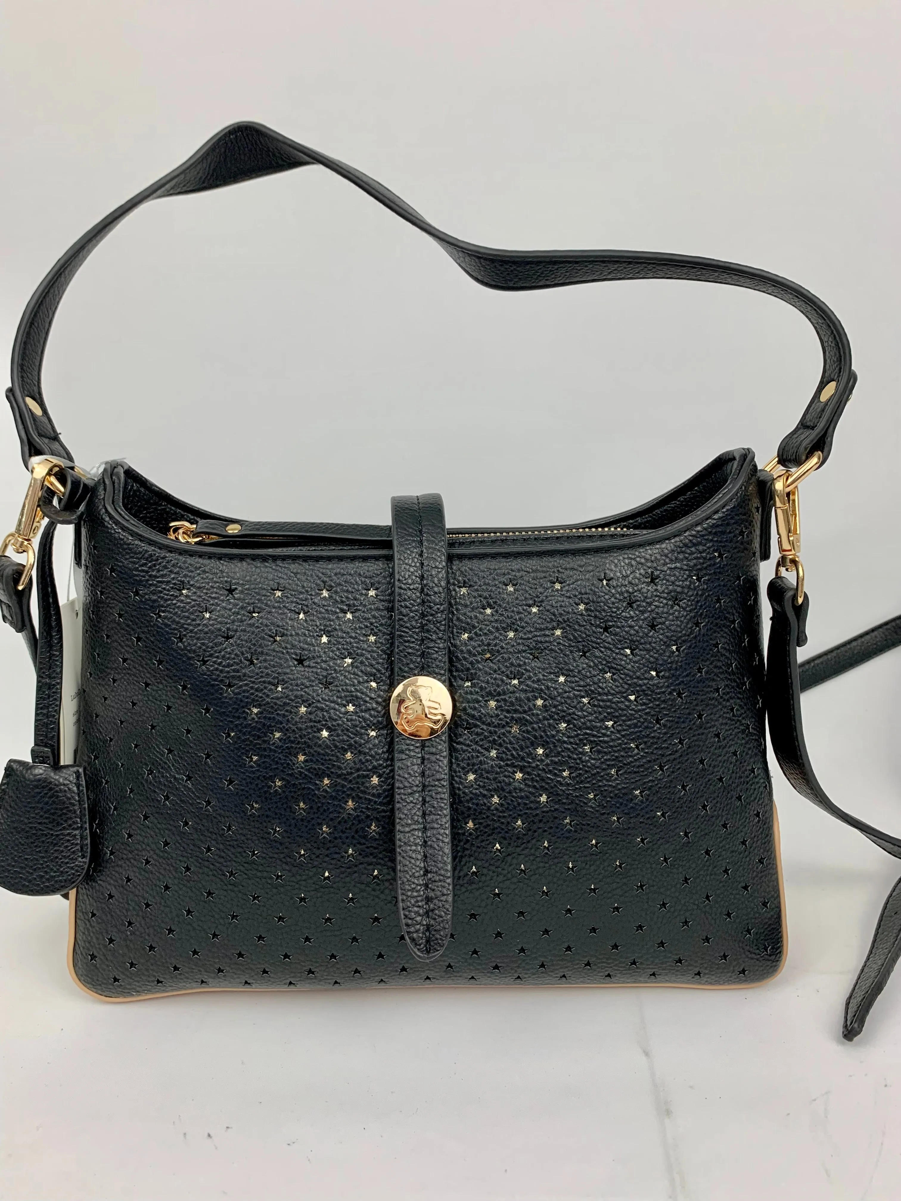 SANTANA - star patterned quality faux leather hobo shoulder/ crossbody handbag