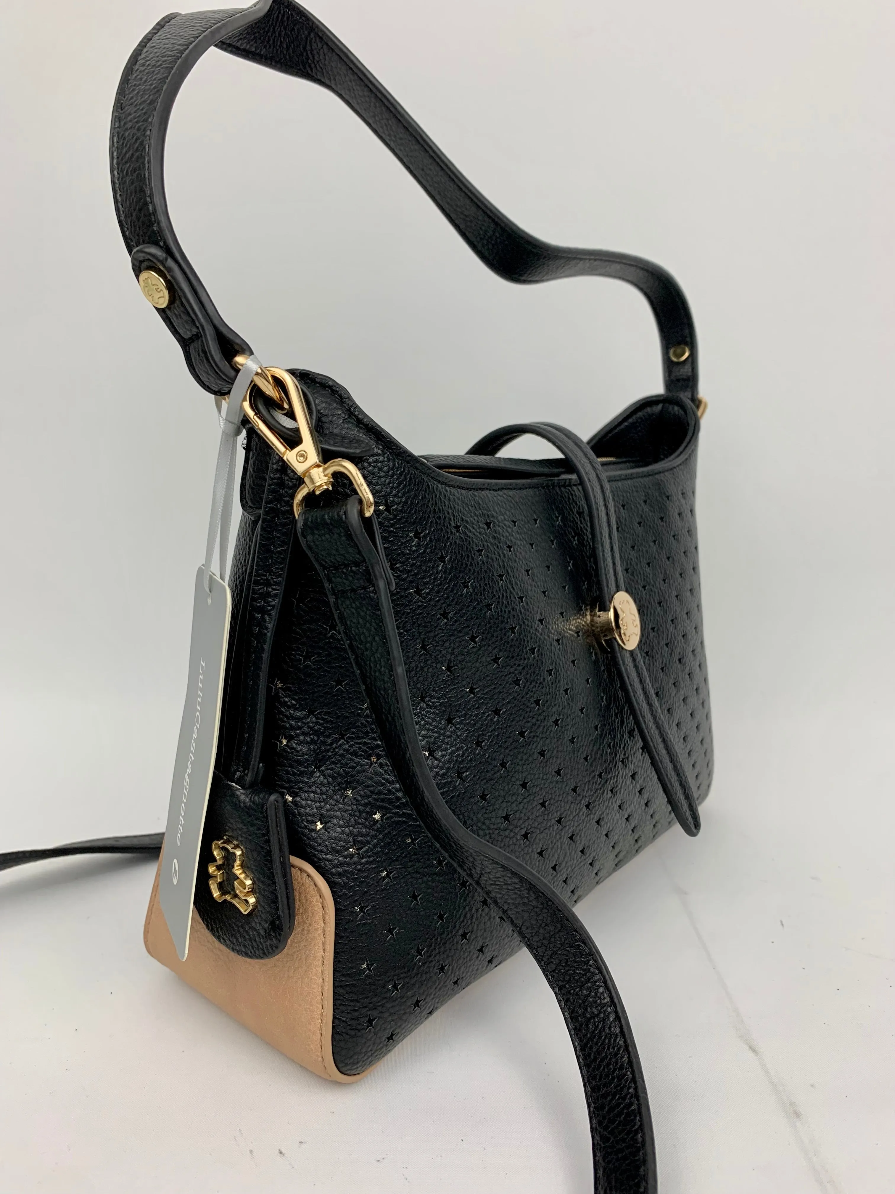 SANTANA - star patterned quality faux leather hobo shoulder/ crossbody handbag