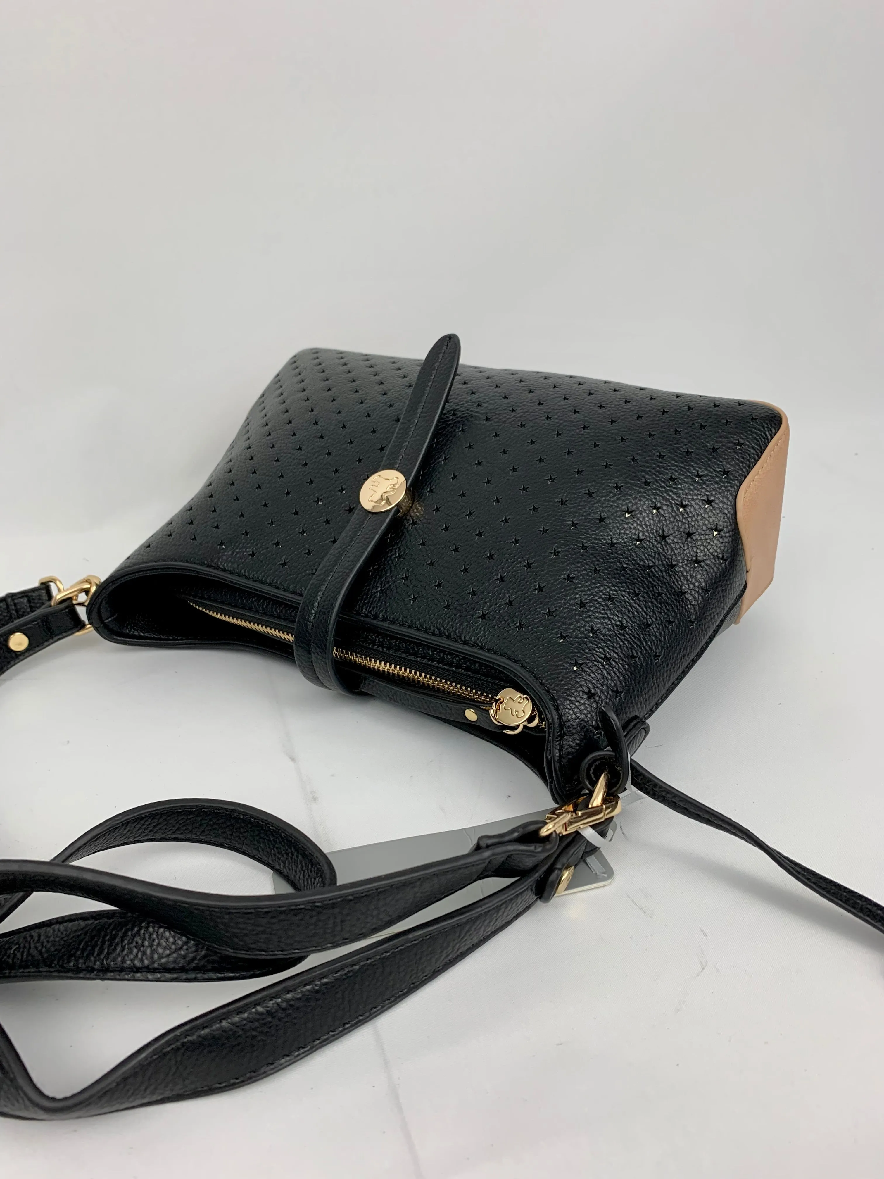 SANTANA - star patterned quality faux leather hobo shoulder/ crossbody handbag
