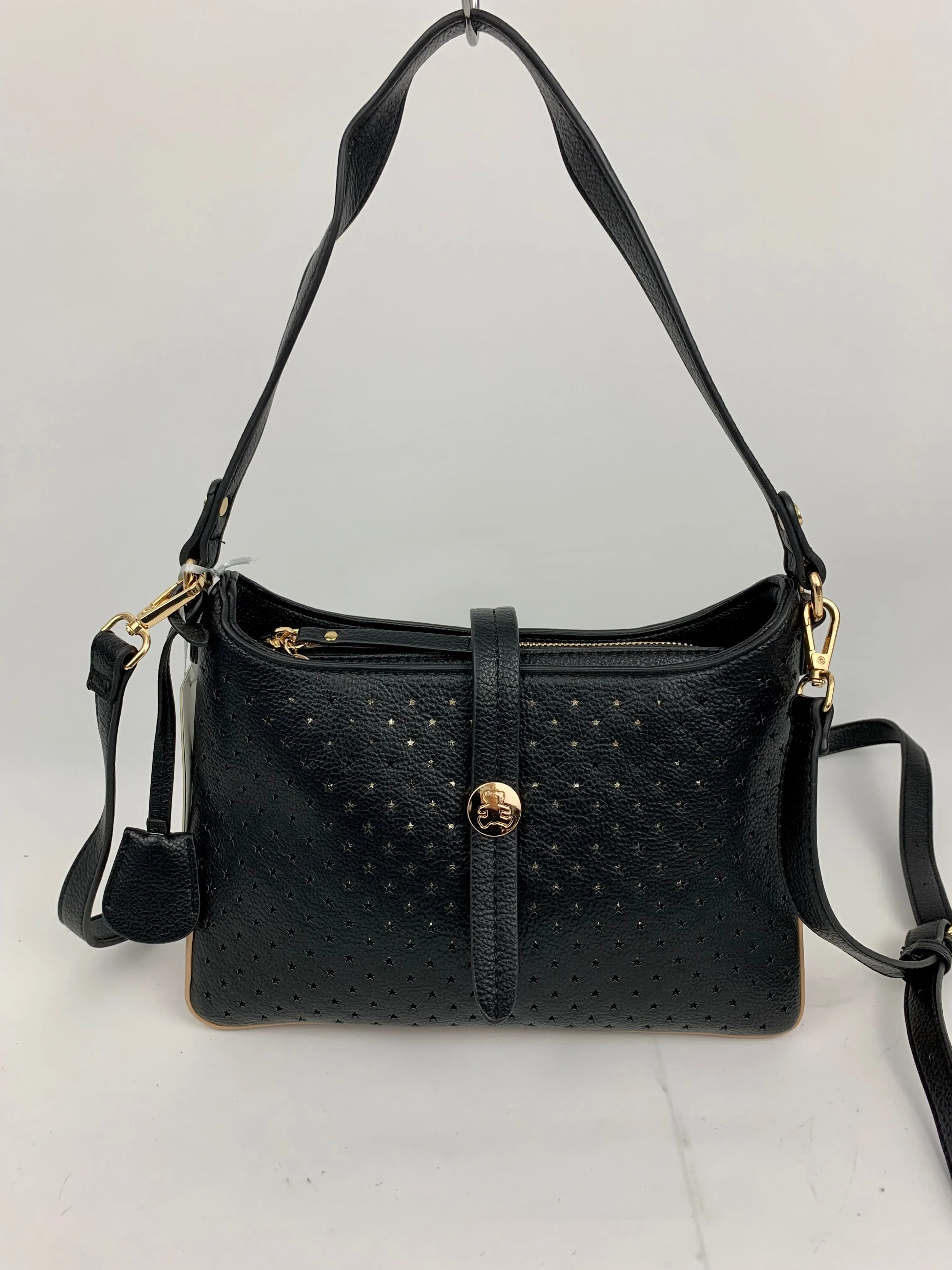 SANTANA - star patterned quality faux leather hobo shoulder/ crossbody handbag