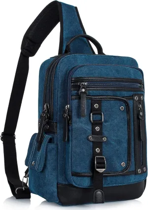 Schkleier Messenger Bag for Men Canvas Sling Bag Crossbody Backpack Laptop Shoulder Bag Hiking Daypacks Casual Tactical