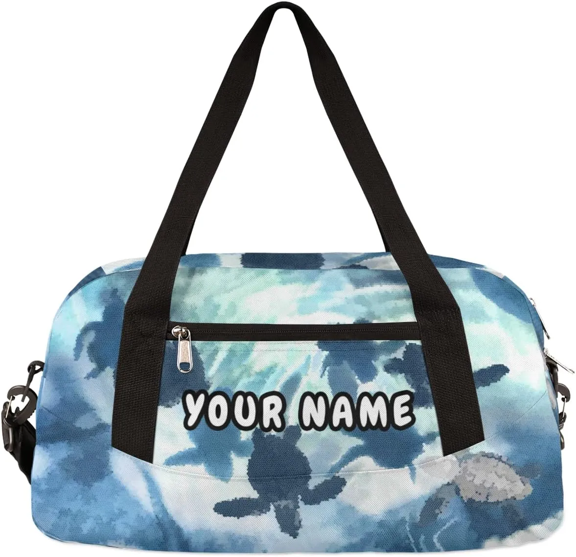 Sea Ocean Animal Turtles Personalized Kids Duffel Bag for Girls Boys, Turtles Debris Custom Name Dance Bag Overnight Small Duffel Bag Carry On Sports Travel Bag for School Practice Gymnastics Ballet