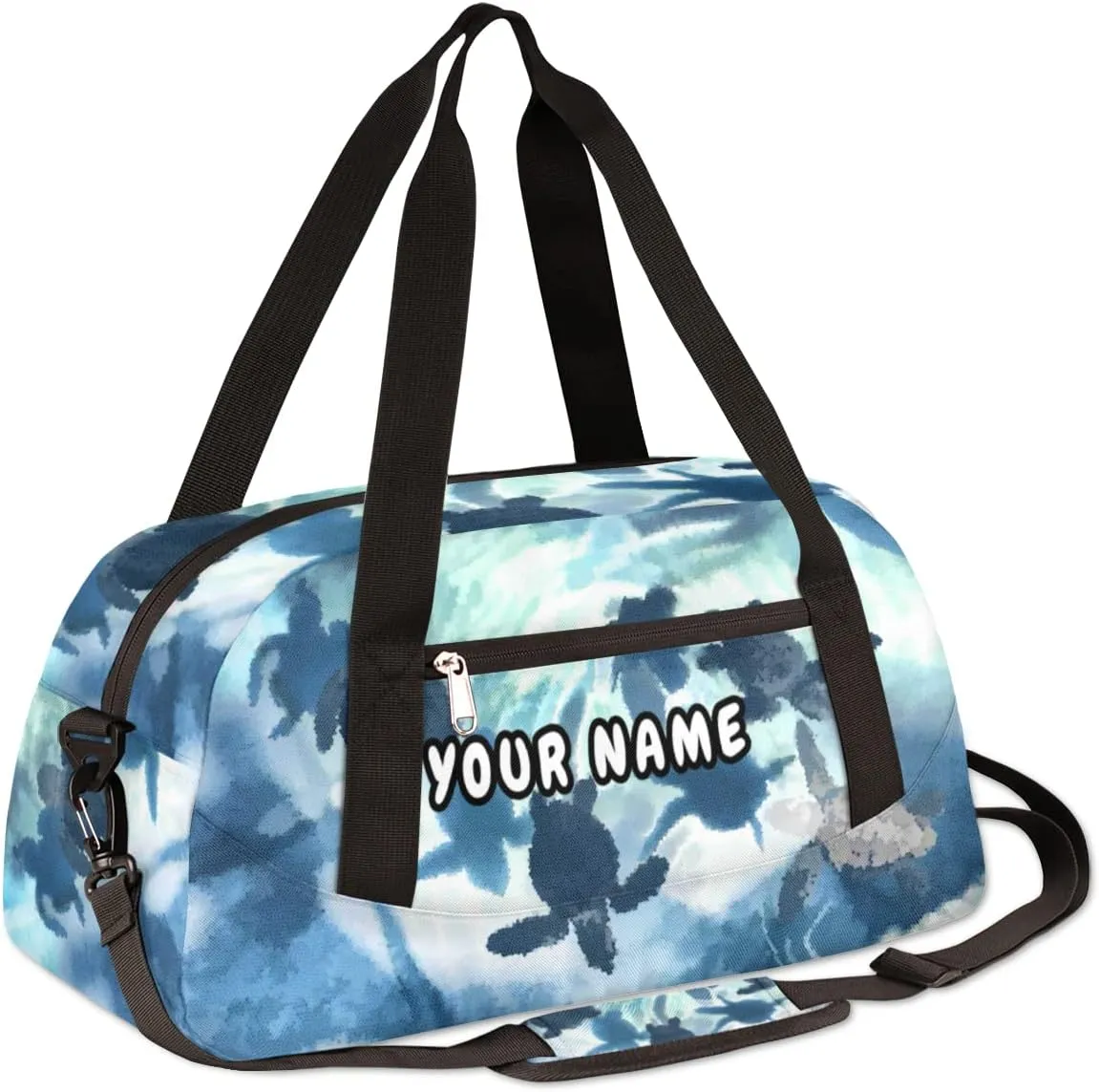 Sea Ocean Animal Turtles Personalized Kids Duffel Bag for Girls Boys, Turtles Debris Custom Name Dance Bag Overnight Small Duffel Bag Carry On Sports Travel Bag for School Practice Gymnastics Ballet