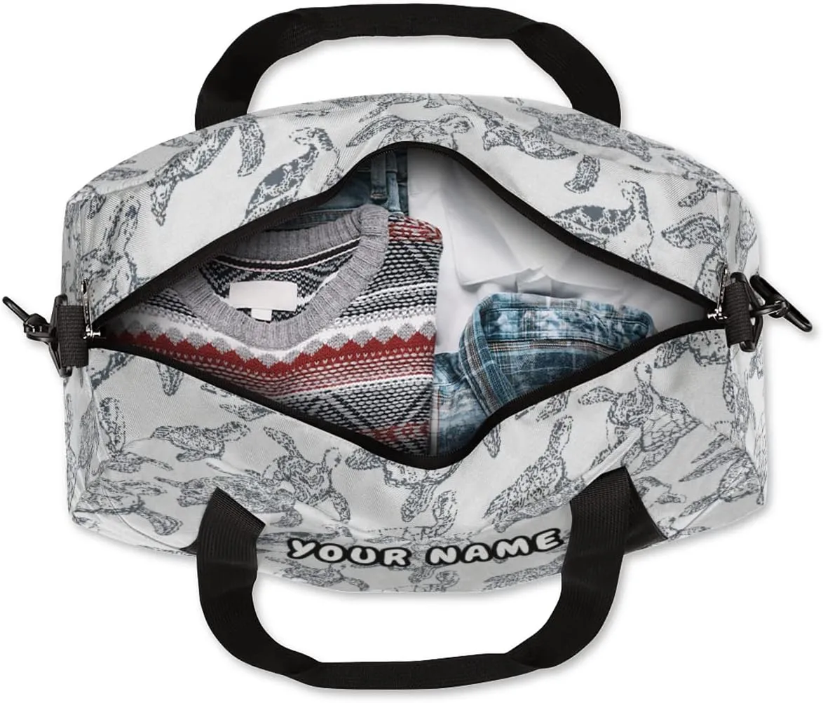 Sea Turtles Pattern Personalized Kids Duffel Bag for Girls Boys, Sea Turtles Debris Custom Name Dance Bag Overnight Small Duffel Bag Carry On Sports Travel Bag for School Practice Gymnastics Ballet