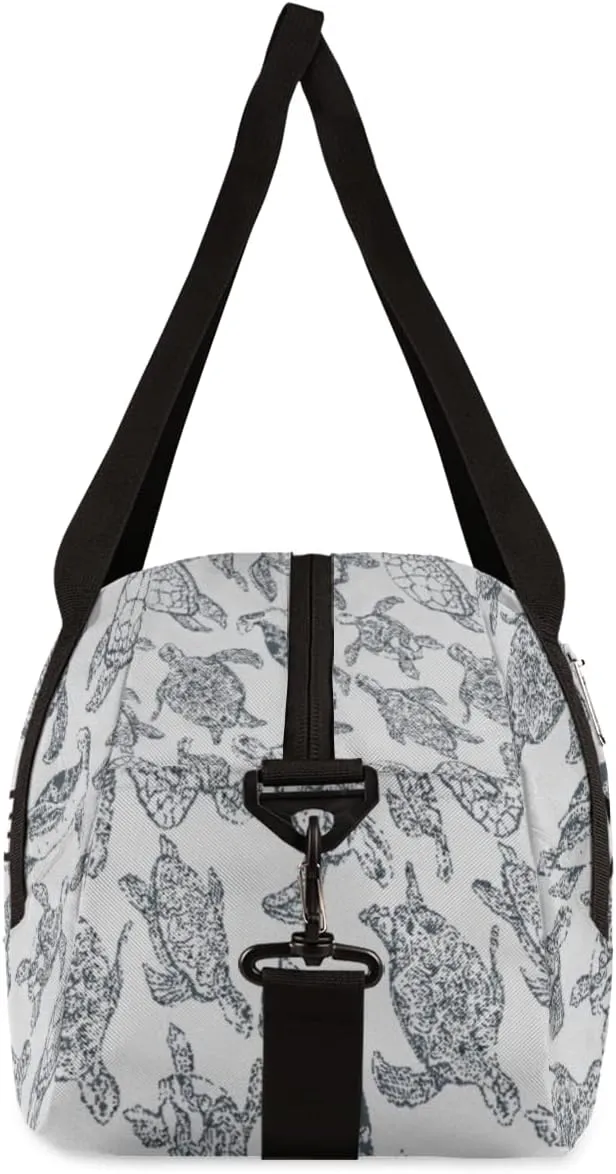 Sea Turtles Pattern Personalized Kids Duffel Bag for Girls Boys, Sea Turtles Debris Custom Name Dance Bag Overnight Small Duffel Bag Carry On Sports Travel Bag for School Practice Gymnastics Ballet
