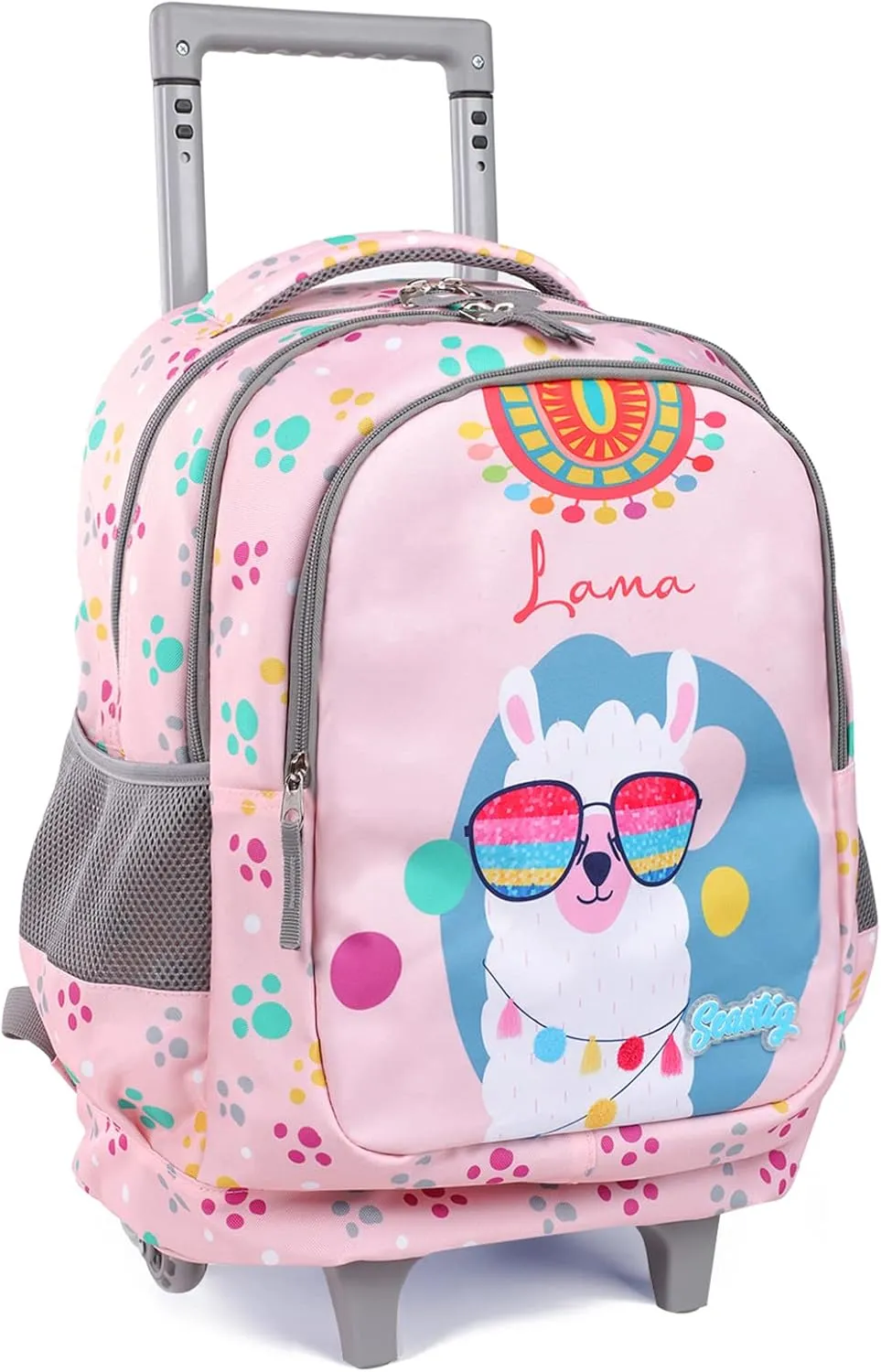 seastig Rolling Backpack for Kids Wheeled Backpack 18in Double Handle Backpack with Wheels