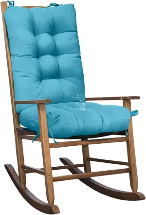 Set of 1 Indoor Outdoor Chair Cushion Waterproof High Back Rocking Chair Cushions Soft Patio Chair Pad for Lounger Recliner Chair Sky Blue
