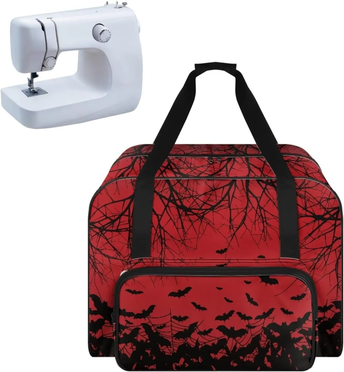 Sewing Machine Case Bat Sewing Machine Accessories for Most Standard Singer, Brother, Janome Halloween Decorations Indoor Hand Bag Tote